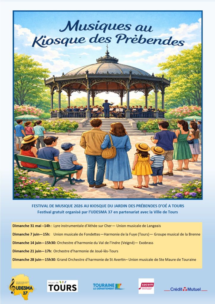 Festival musiques au Kiosque des Prébendes, tous les dimanches du 31 mai au 28 juin à partir de 14h